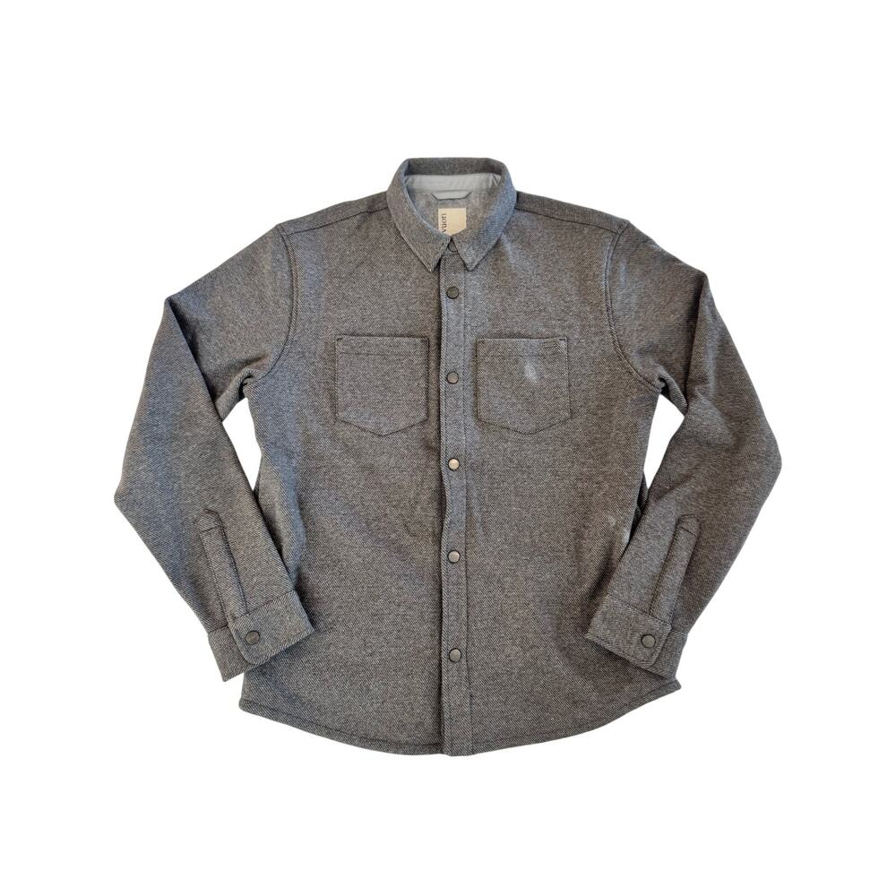 Vuori Del Mar Fleece Shirt Jacket Men's Medium Grey Shacket Gorpcore Overshirt - Picture 4 of 16